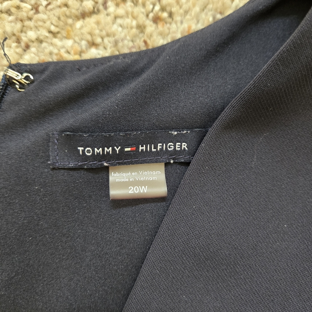 Tommy Hilfiger Navy Blue Faux Wrap Dress Size 20W - Picture 3 of 13